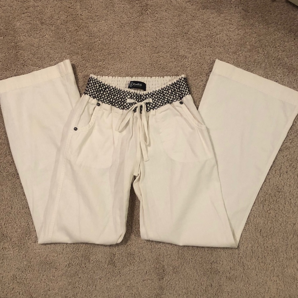 White linen pants